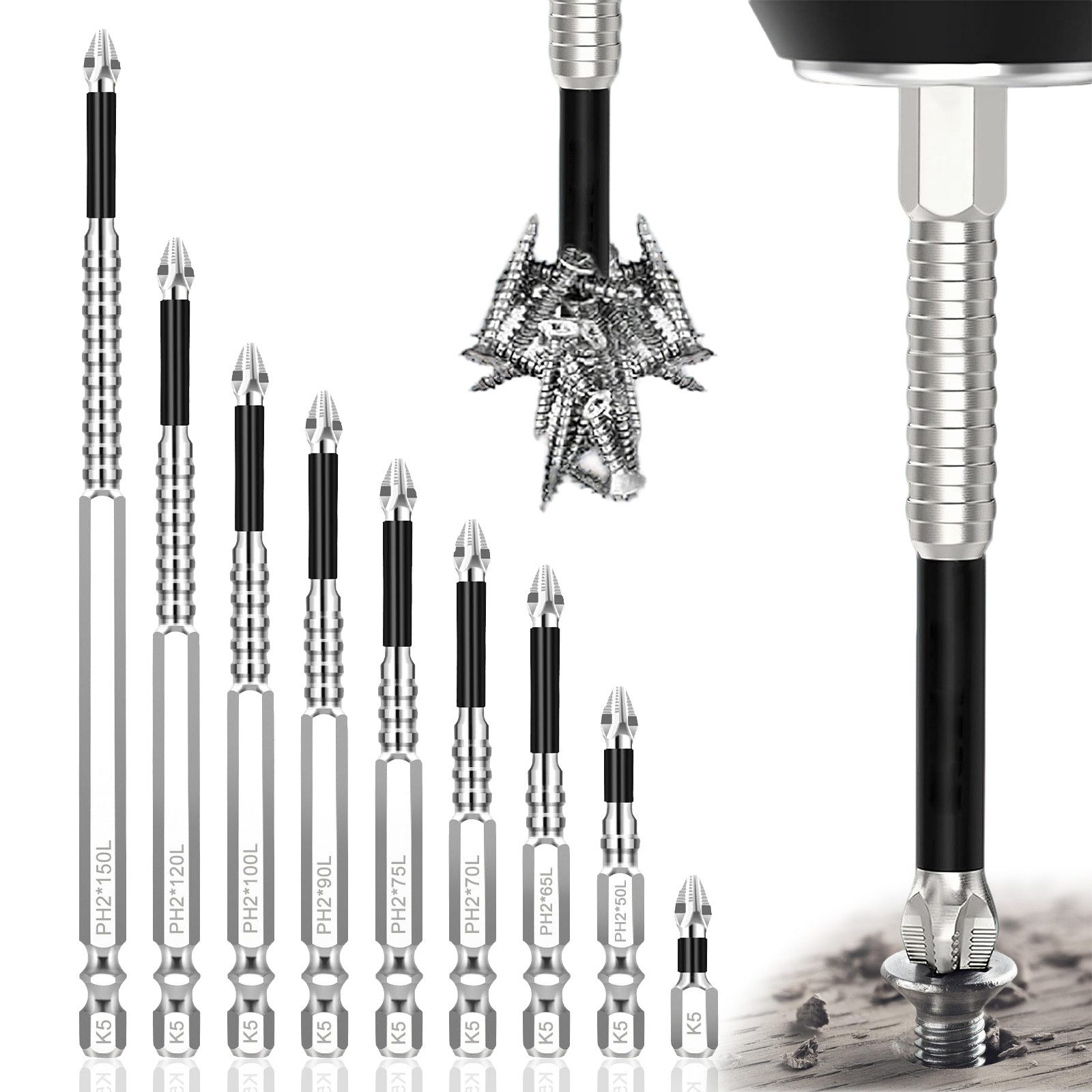 Bundviel Bit-Set Kreuzschlitz-Bit PH2 S2 Bit 25-150mm K5 Magnetisch Anti-Ru günstig online kaufen