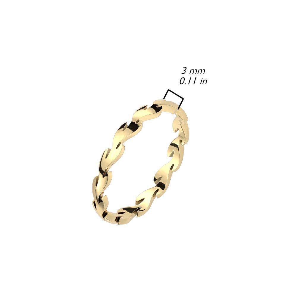 Damen (Ring, Damen gold BUNGSA Fingerring 1-tlg), aus Edelstahl Rankenmotiv Ring