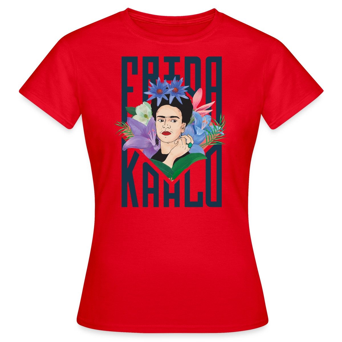 Spreadshirt T-Shirt Frida Kahlo Mit Blumenkranz günstig online kaufen