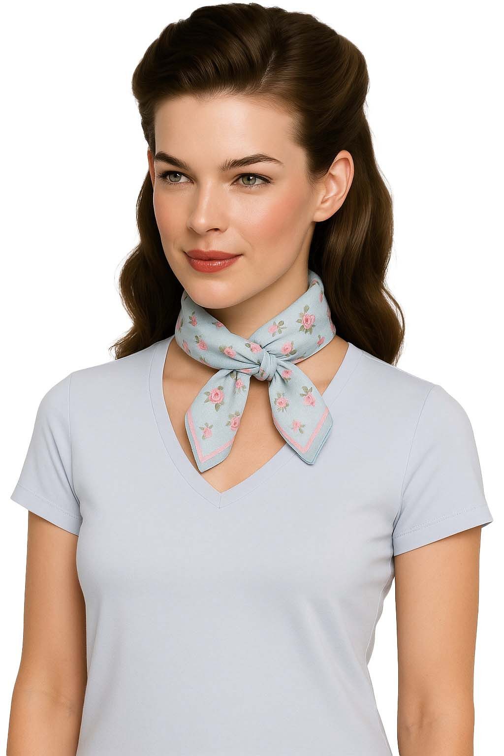 Halstuch Halstuch Damen klein Nickituch Sommer Baumwolle Blau Violett