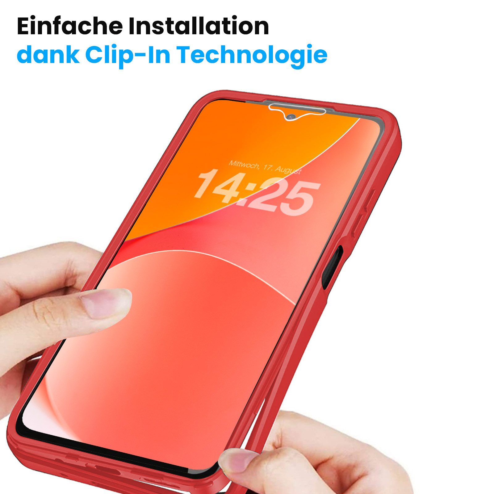 Tec-Expert Handyhülle 360 Grad Hülle für Samsung Galaxy A17 / A17 5G 6.7 Zoll, 6.7", Rundum Schutz Cover Case Hülle robust – Bild 4 von 5
