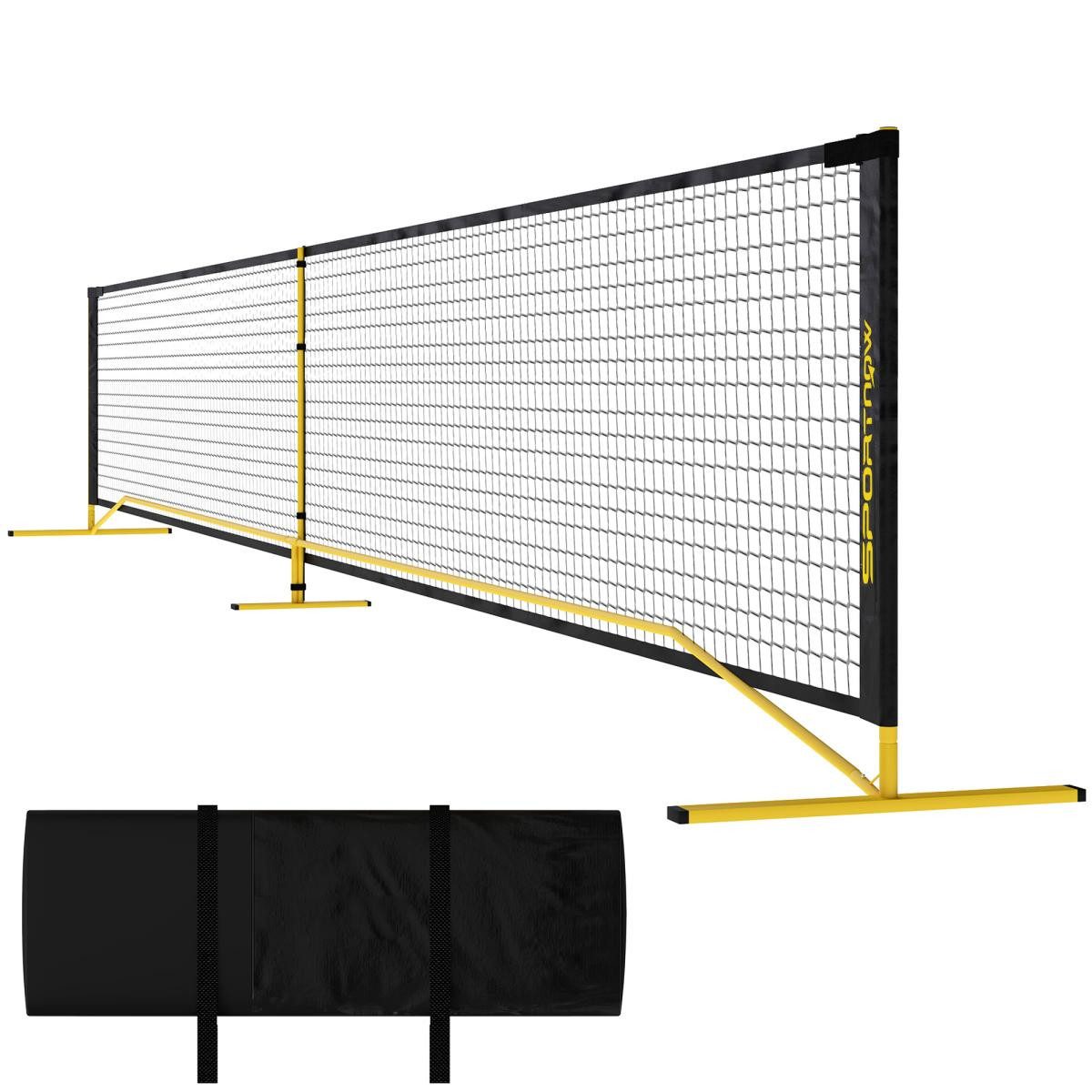 FELIXLEO Pickleballnetz Pickleball Netz Tragbar Tragetasche Gelb 6 7 m