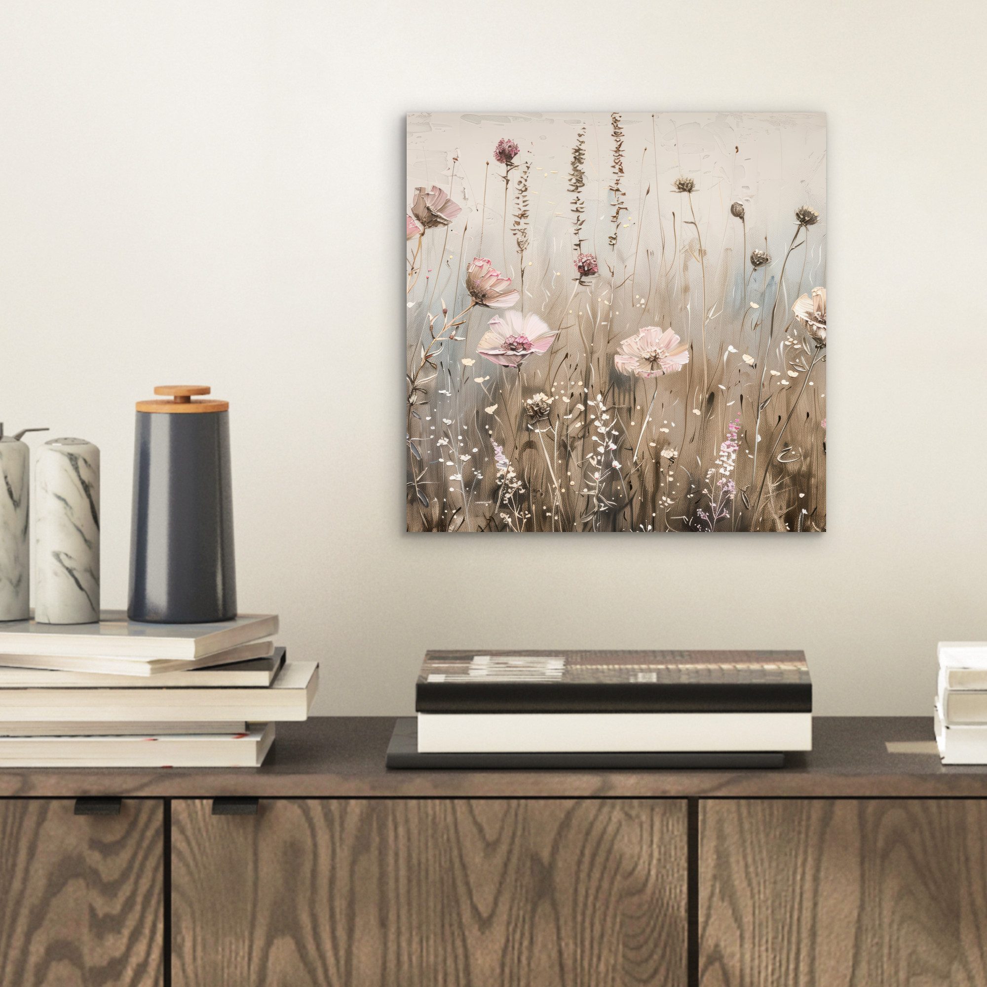MuchoWow Metallbild Blumen - Rosa - günstig online kaufen