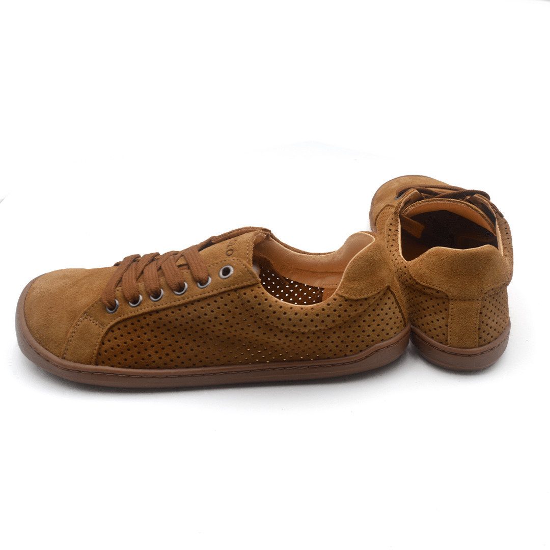 POLOLO Plus Barfußschuh, perforierter Barfußschuh aus Wildleder