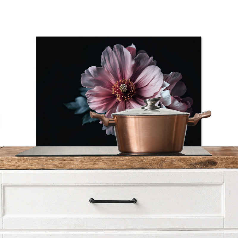 MuchoWow Küchenrückwand Blume - Rosa - Natur, (1-tlg), Spritzschutz Küche, Küchendeko, 60x40 cm