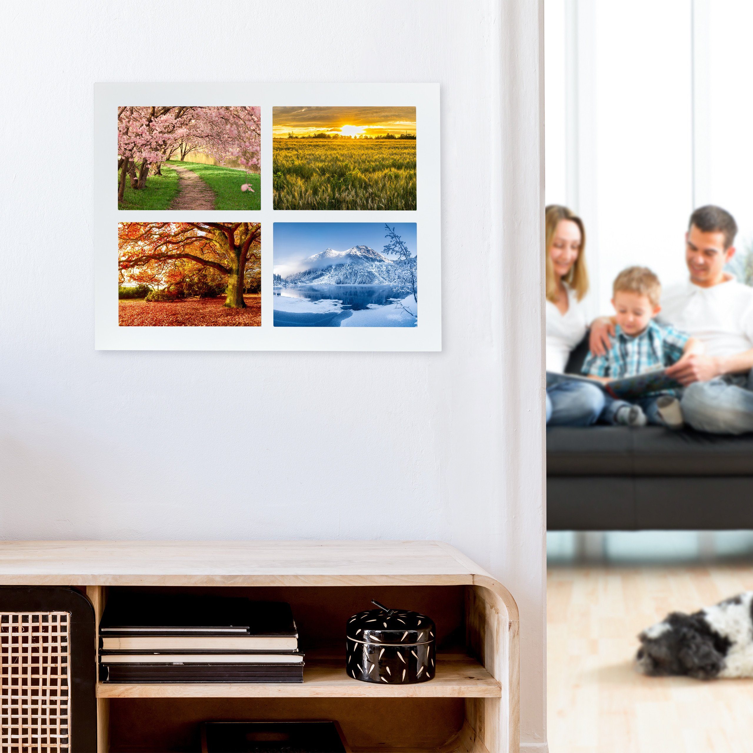 relaxdays Bilderrahmen Collage Bilderrahmen 4 Bilder Collage, schwarz