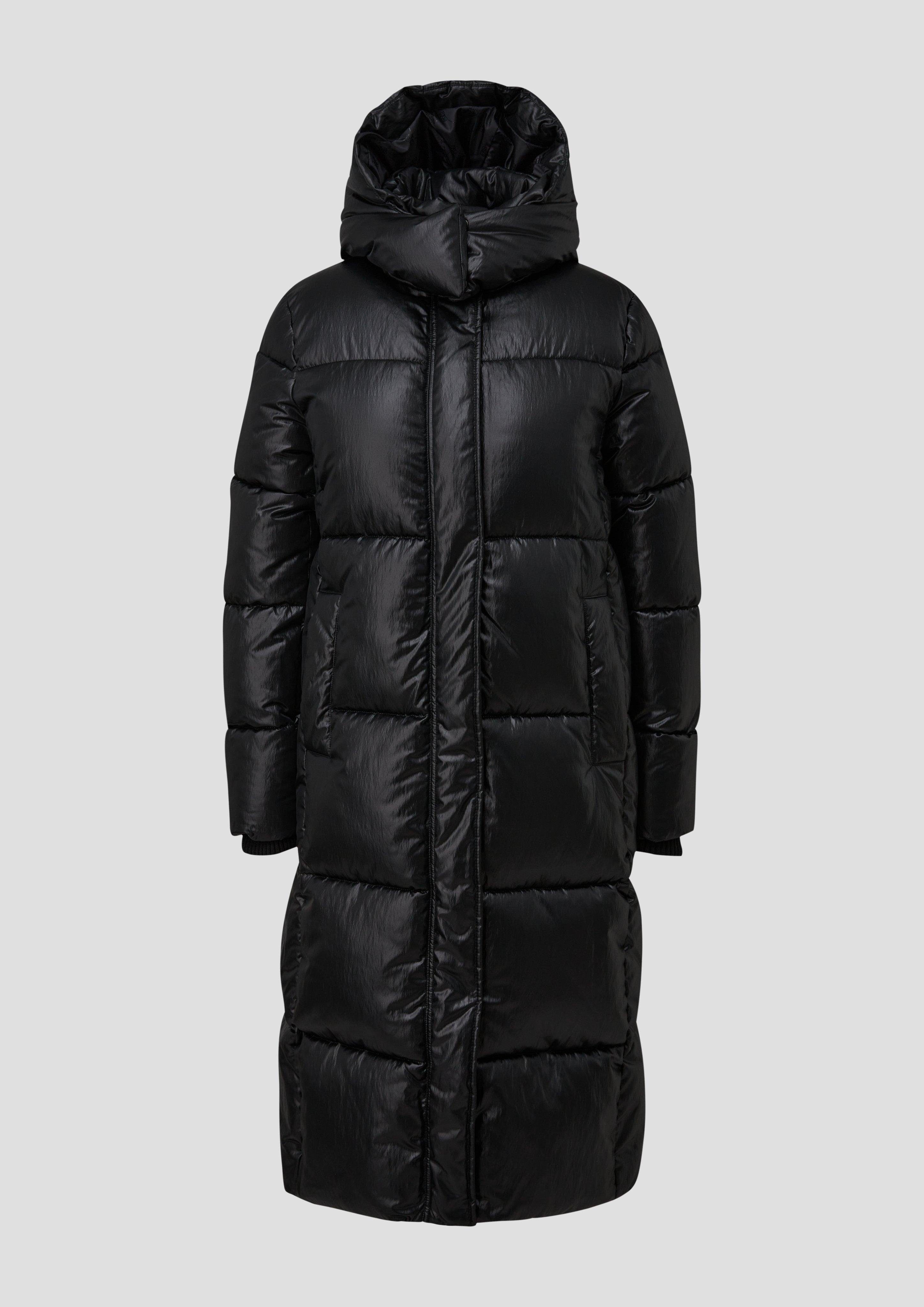 S.Oliver Steppmantel Mit Abnehmbarer Kapuze - Warmer Wintermantel Mit Gürtel
