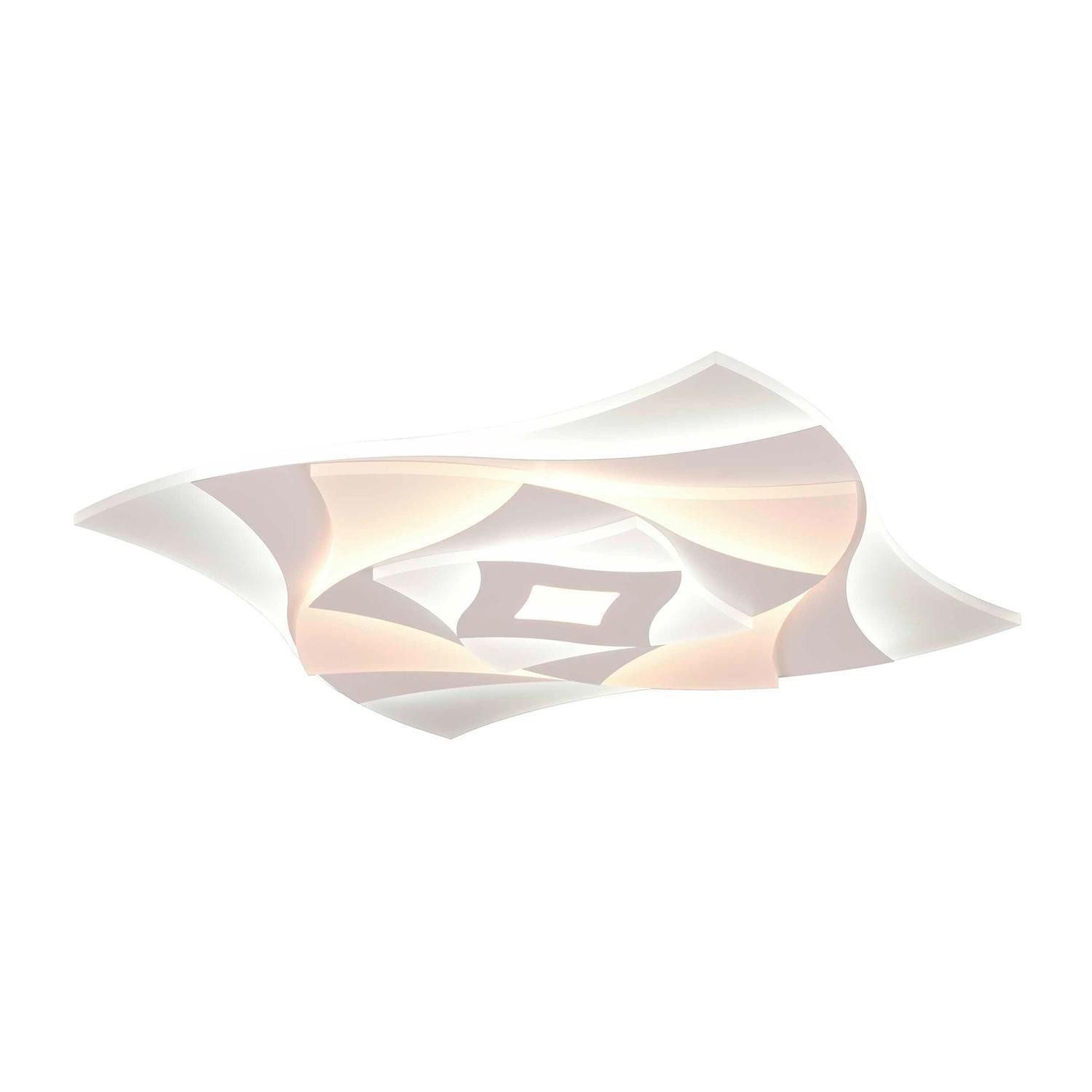 casa NOVA LED Deckenleuchte ANGY, Weiß, Kunststoff, Metall, Anpassung der Farbtemperatur, Dimmbar, LED fest integriert, Extra-Warmweiß, Neutralweiß, Kaltweiß, Tageslichtweiß, mit Fernbedienung, Memoryfunktion, B 48 x H 6 x T 48 cm