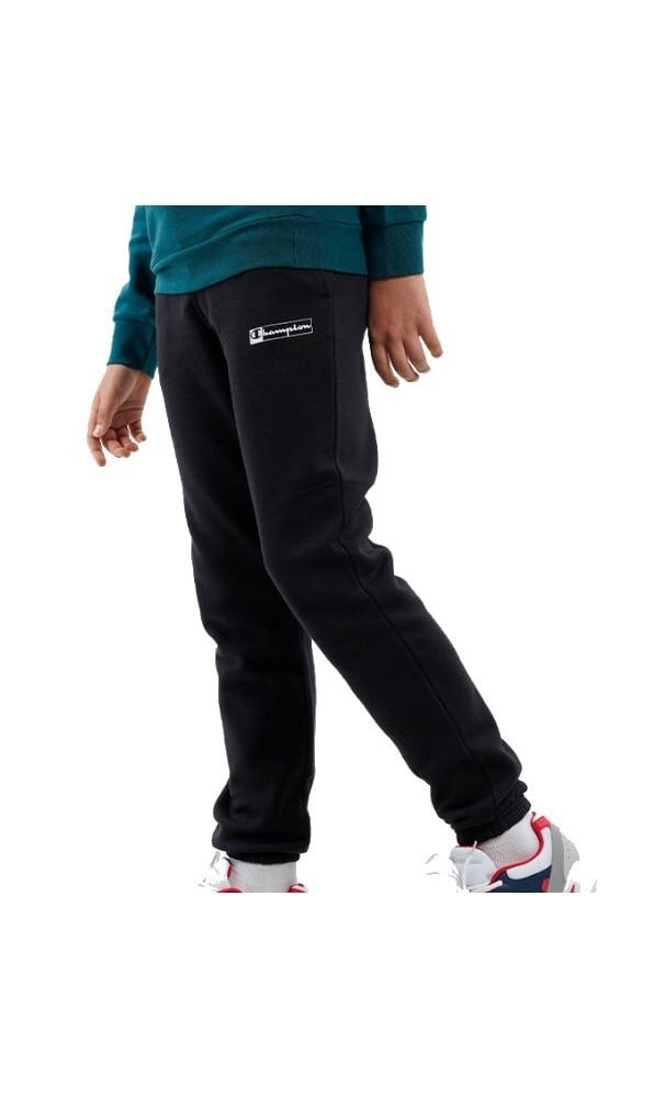 Champion Jogginghose Freizeithose Cuff Pants (Baumwolle) mit kleinem Logo schwarz Jungen