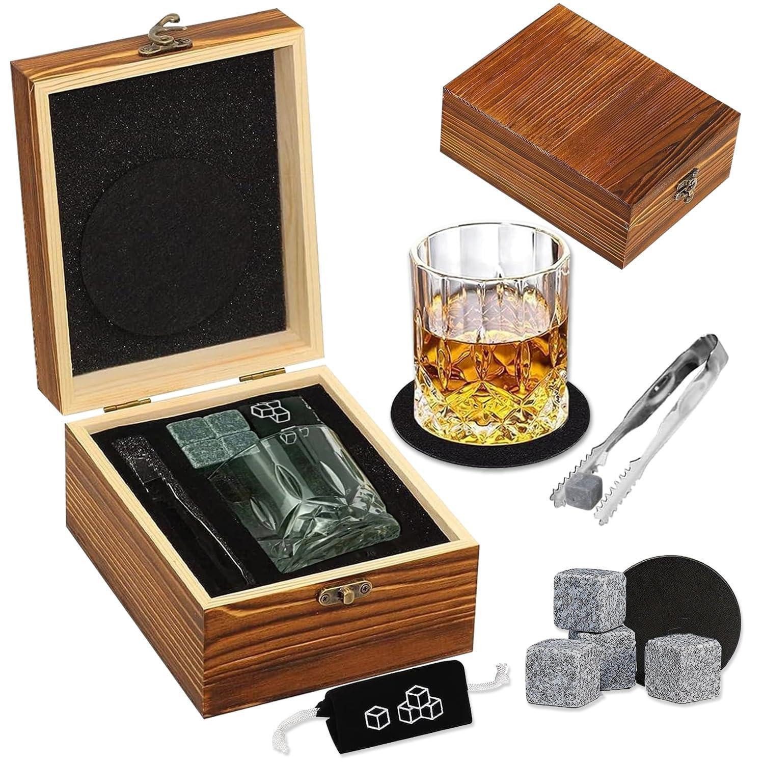 LuxusKollektion Gläser-Set Whisky Set mit Gläsern, Steinen & Box