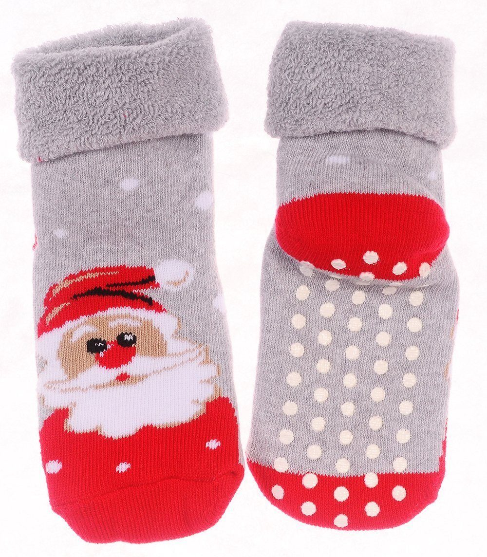 Martinex Thermosocken Socken Kleinkinder Weihnachten warme Weihnachtssocken Antirutschsocken aus Frottee-Stoff
