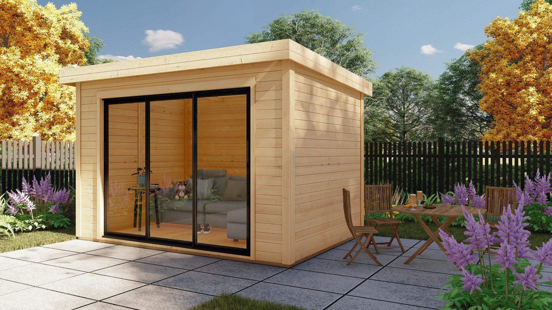 Finn Art Blockhaus Gartenhaus Holzhaus, BxT: 360x365 cm