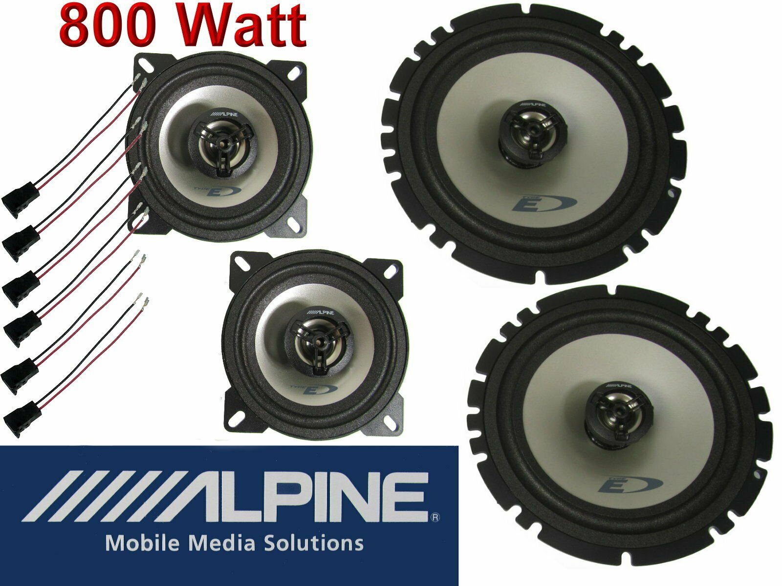 Auto-Lautsprecher Alpine Set für vorn Armaturenbrett Subwoofer Aktiv (165 passend VW DSX Tür T4 W)