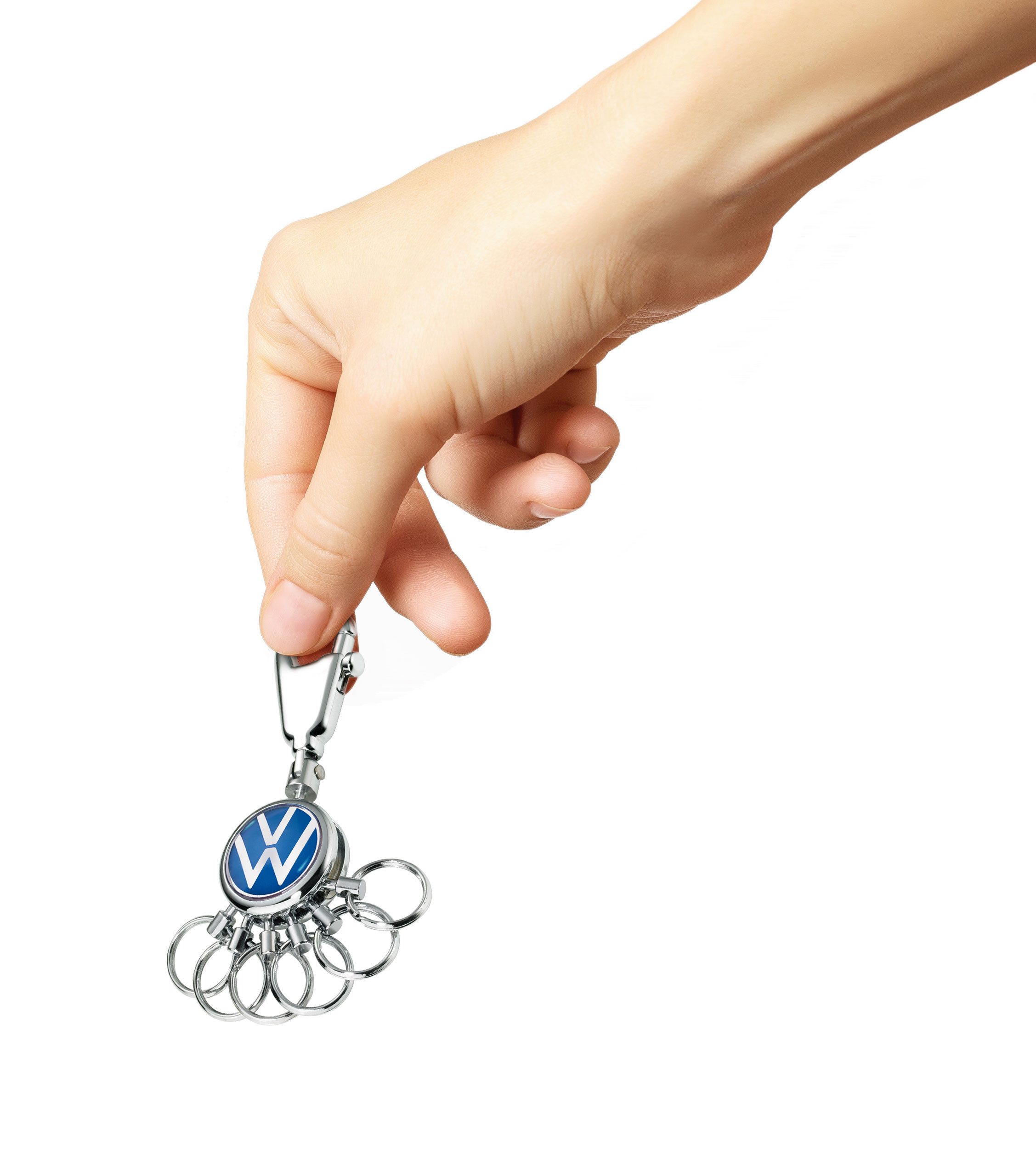 TROIKA Schlüsselanhänger Volkswagen, Offiziell lizensierte VW Schlüsselanhänger, 4 Ausführungen (1-tlg., exklusives Lizenzprodukt), mit Leder, Metall oder Karabiner‑Ring-System, ideal als Geschenk