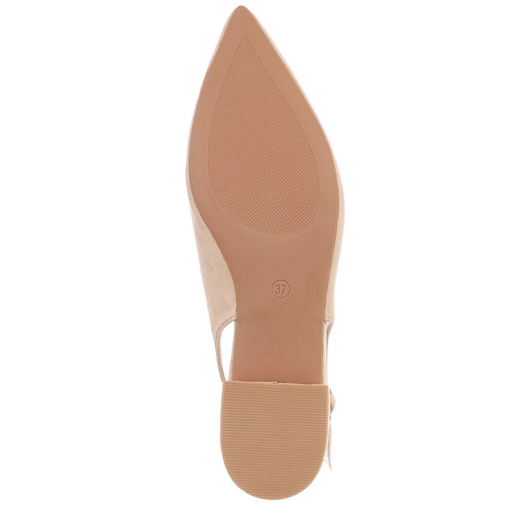 Ital-Design Eleganter Slingback Schuh mit verstellbarem Riemen Schnürpumps (91512380) Blockabsatz Schnür- & Riemchenpumps in Beige