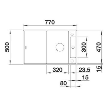 Blanco Granitspüle BLANCO AXIA III 45 S-F Glasschneidbrett, flächenbündig, InFino, 77/50 cm