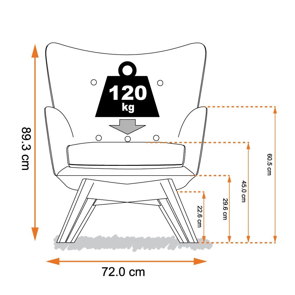 Sessel mit Supellex bunt Hocker Supellex Design gedeckt Sessel Patchwork kariert