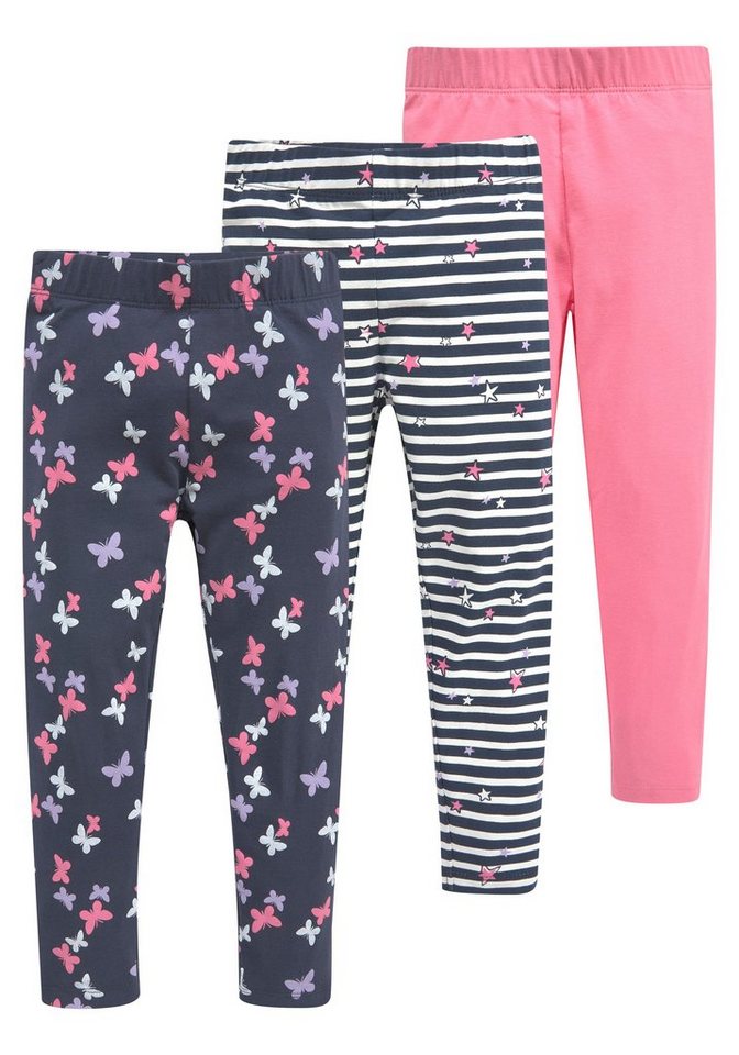 KIDSWORLD Leggings für kleine Mädchen (Packung, 3-tlg., 3er-Pack) mit  unterschiedlichen Mustern und Farben