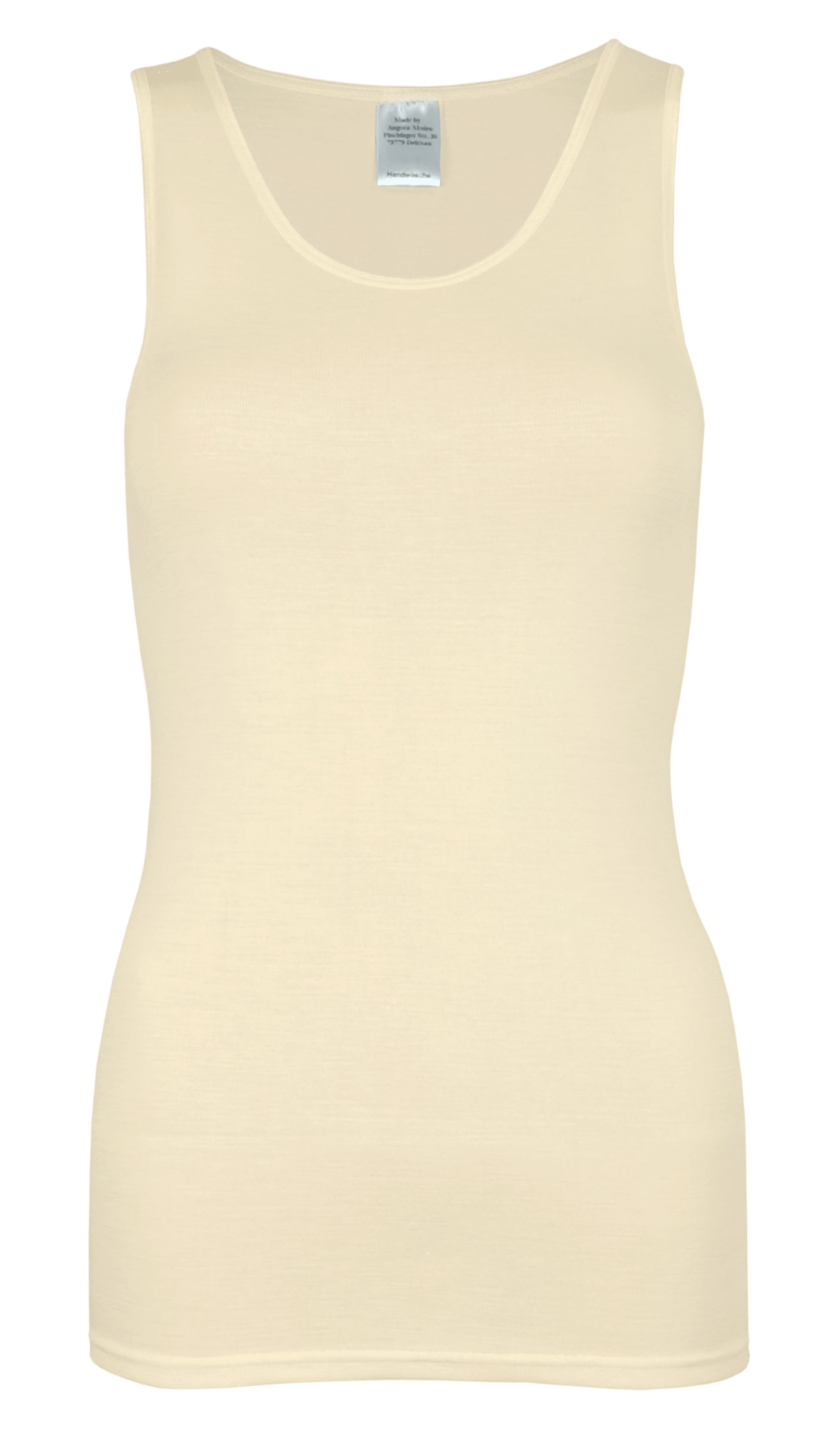 wobera NATUR Unterhemd Tanktop oder Unterhemd ohne Arm für Damen mit Schurwolle&Seide Hergestellt in Deutschland
