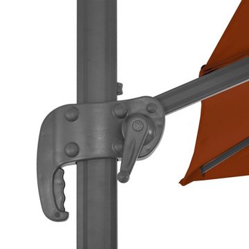 vidaXL Balkonsichtschutz Ampelschirm mit Aluminium-Mast Terrakotta 300x300 cm