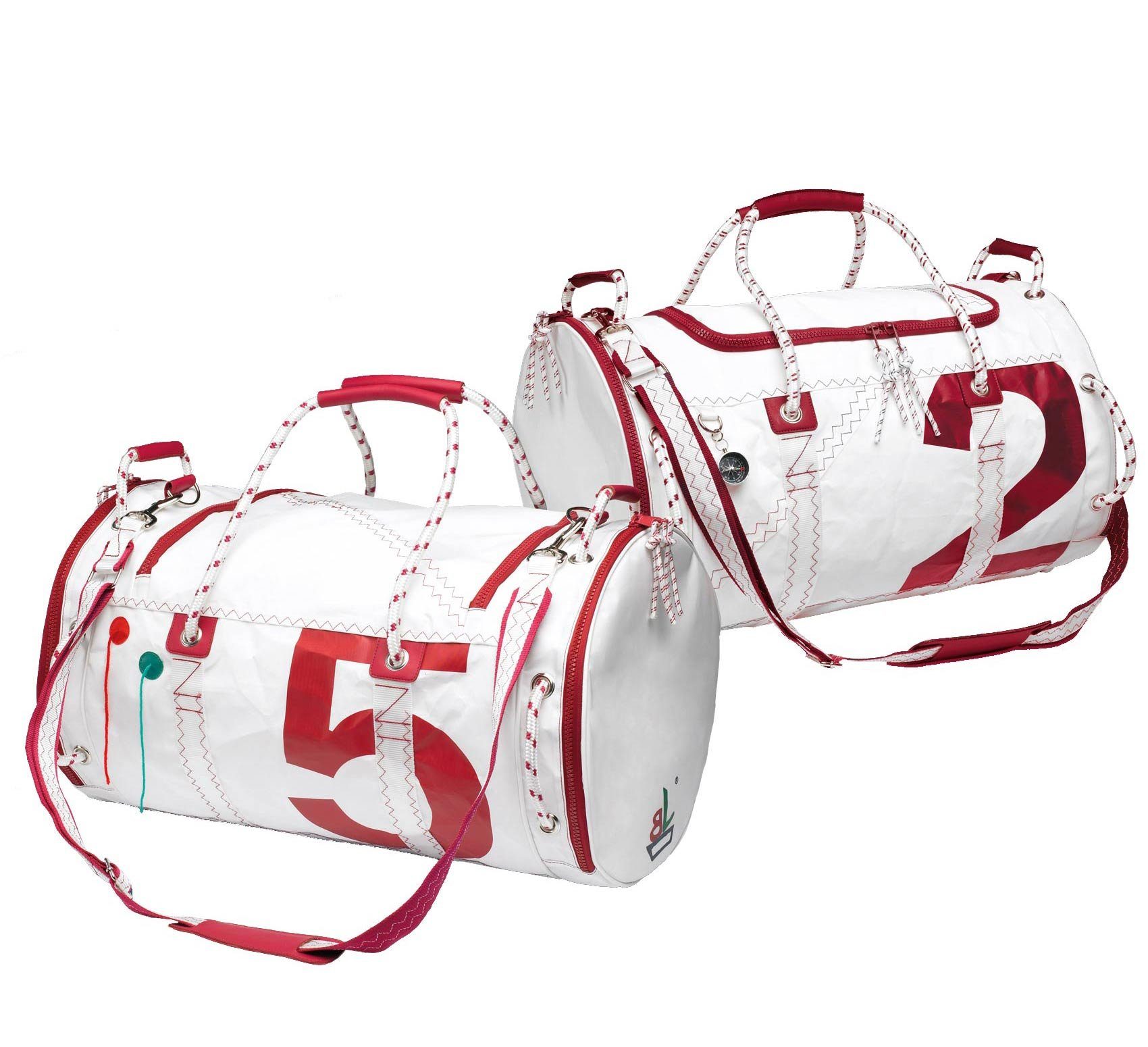Trend Marine Reisetasche Sea Mate Segeltasche Weiß/Rot aus Segeltuch
