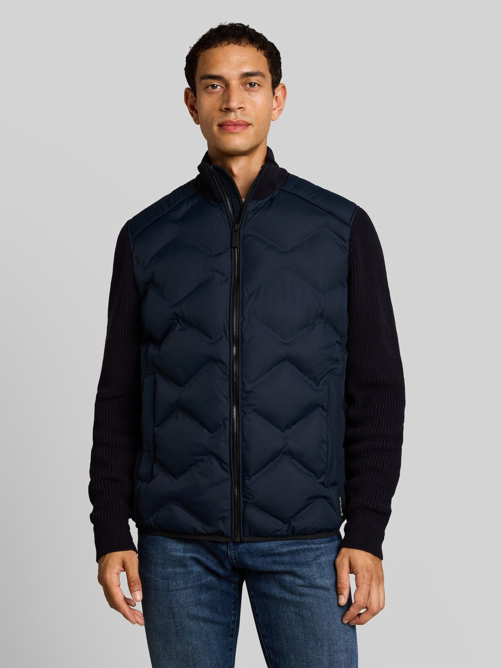 TOM TAILOR Winterjacke Jacken Hybrid Steppjacke mit Strick-Details
