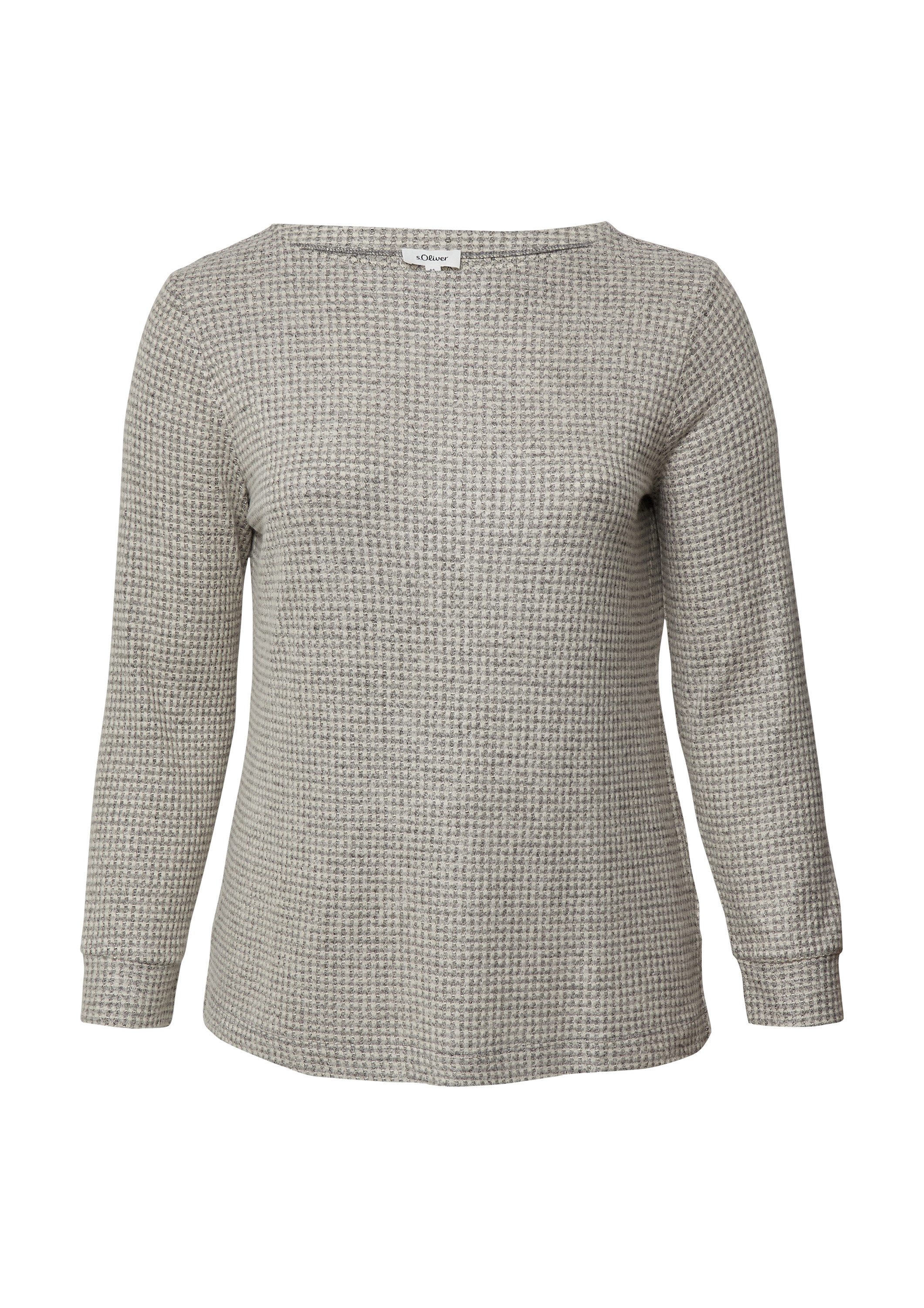 s.Oliver Langarmshirt T-Shirt Relaxed Fit Shirt mit langen Ärmeln und U-Boo günstig online kaufen