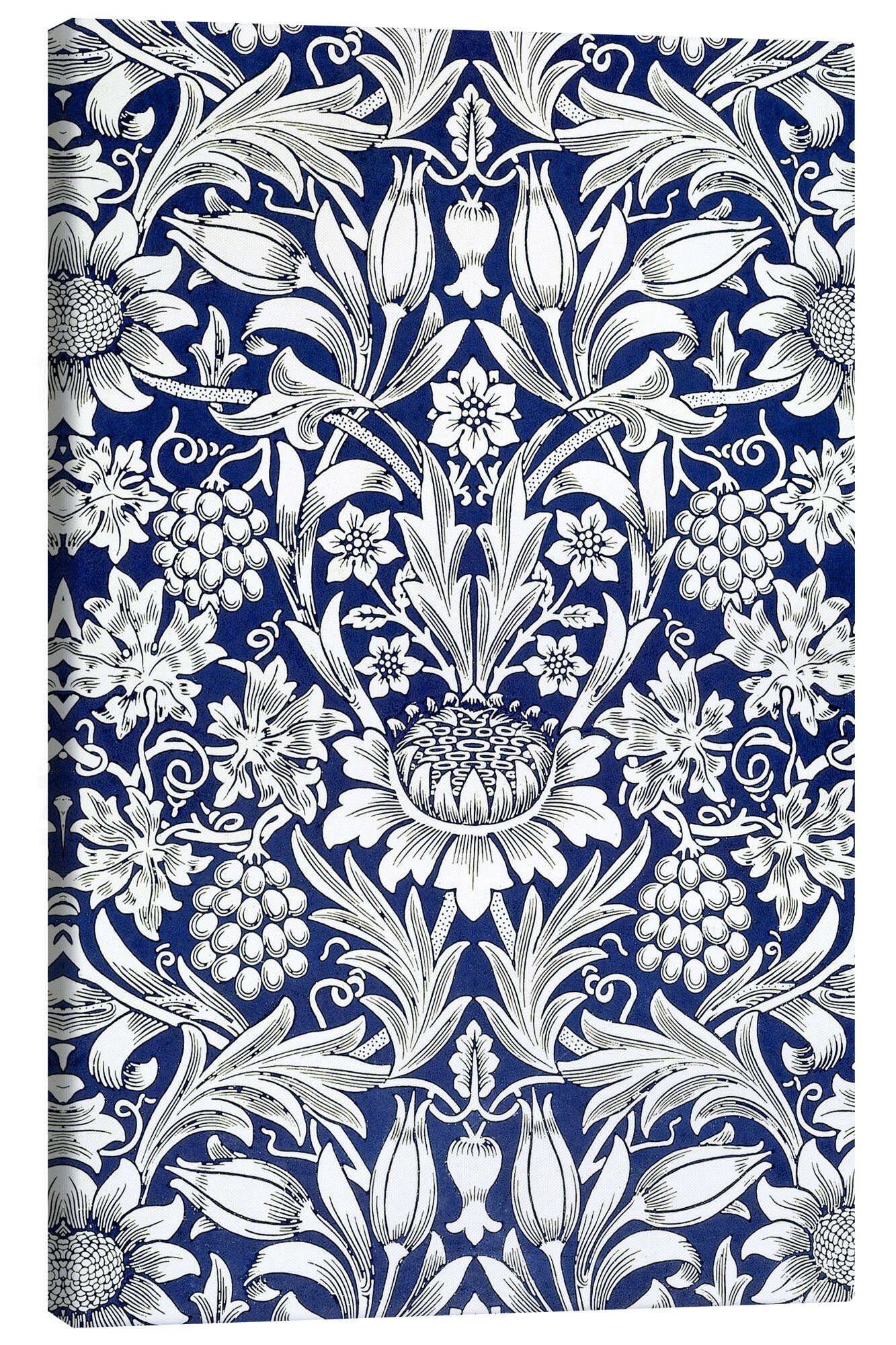 Posterlounge Leinwandbild William Morris, Sonnenblume, Wohnzimmer Orientalisches Flair Grafikdesign