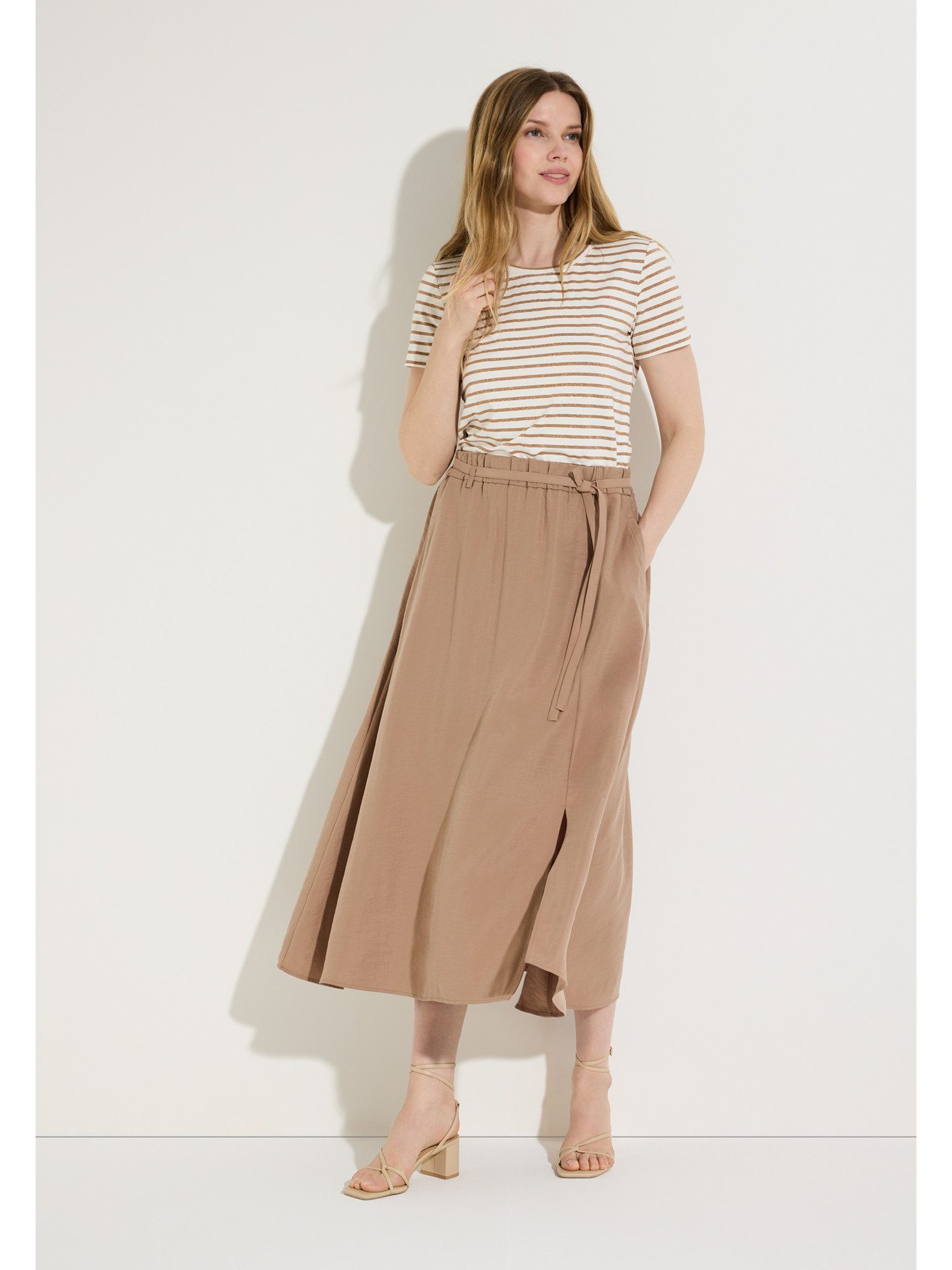 MORE&MORE A-Linien-Rock femininer Midi-Schlupfrock