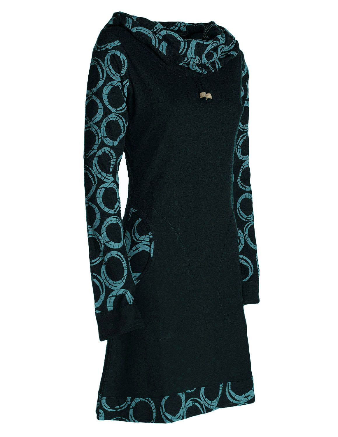 Vishes Jerseykleid Langarm Kleid Schal-Kleid Winterkleider Baumwollkleid Elfen, Goa, Hippie Style – Bild 5 von 5