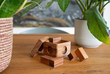 Logoplay Holzspiele Spiel, Soma Würfel Gr. L - 9 cm Kantenlänge - 3D Puzzle - Knobelspiel im HolzkastenHolzspielzeug