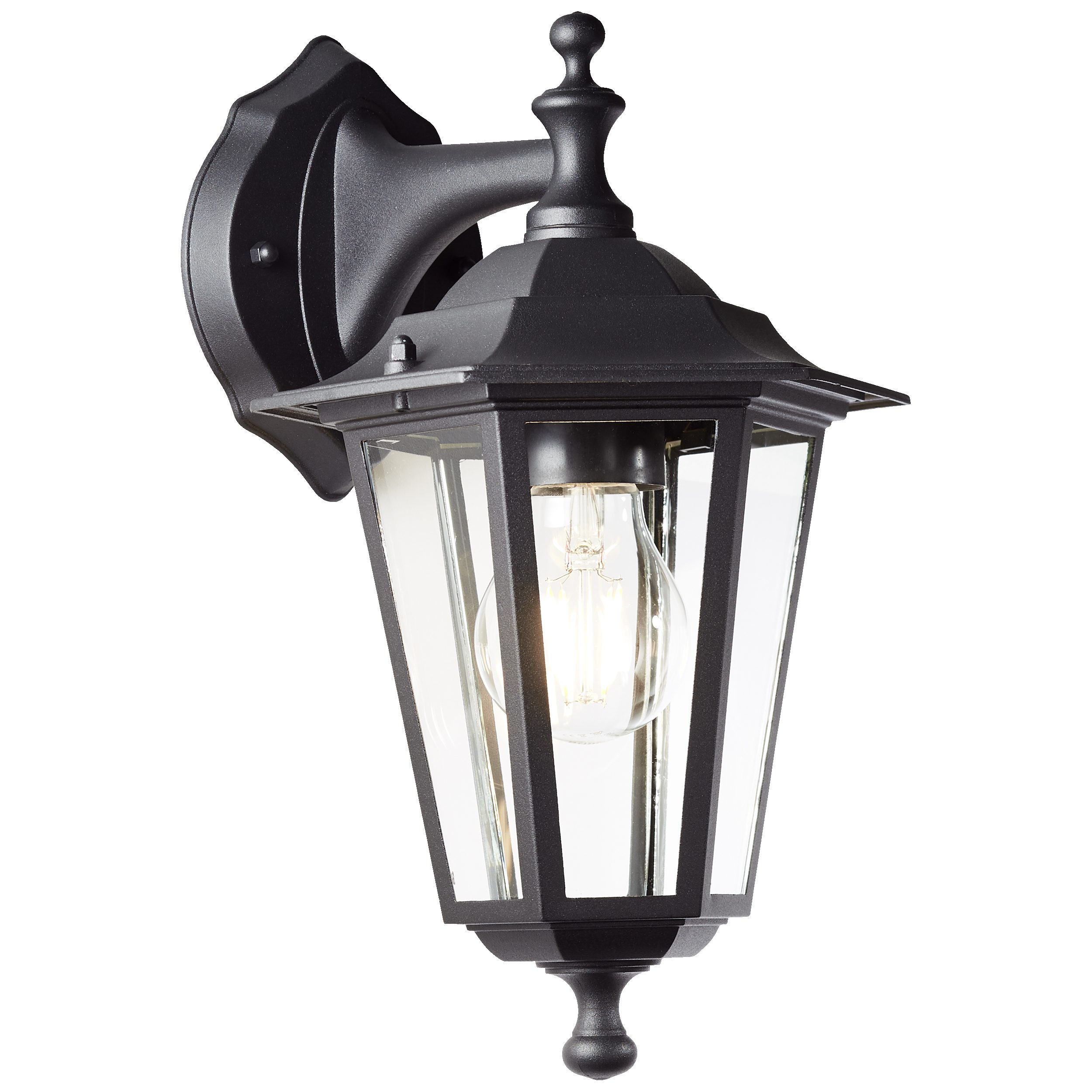 Lightbox Wandleuchte, ohne Leuchtmittel, Außen Wandlampe, 31 x 17 x 22 cm, E27, max. 60 W, IP44, Metall/Glas