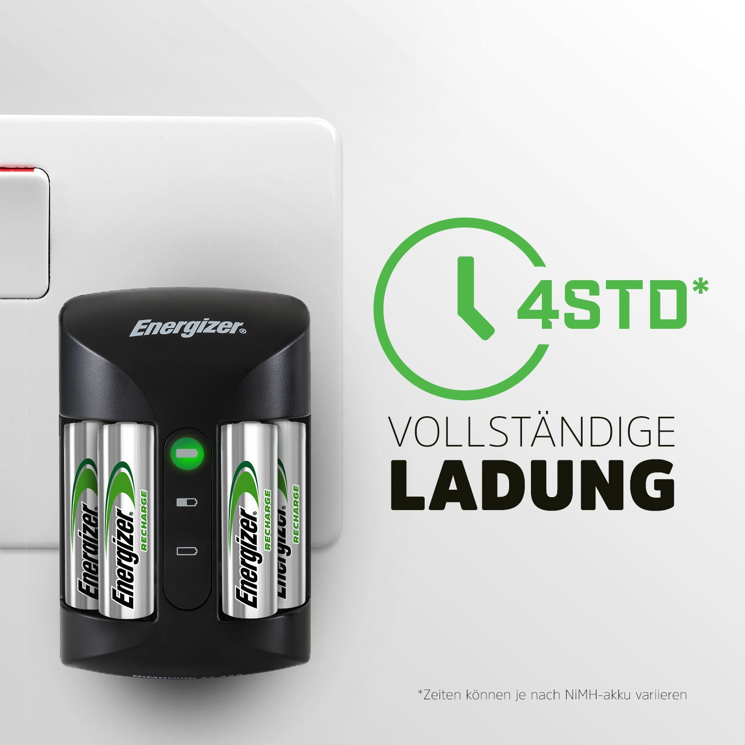 Charger 2000 mAh AA Energizer Batterie-Ladegerät +4 Pro