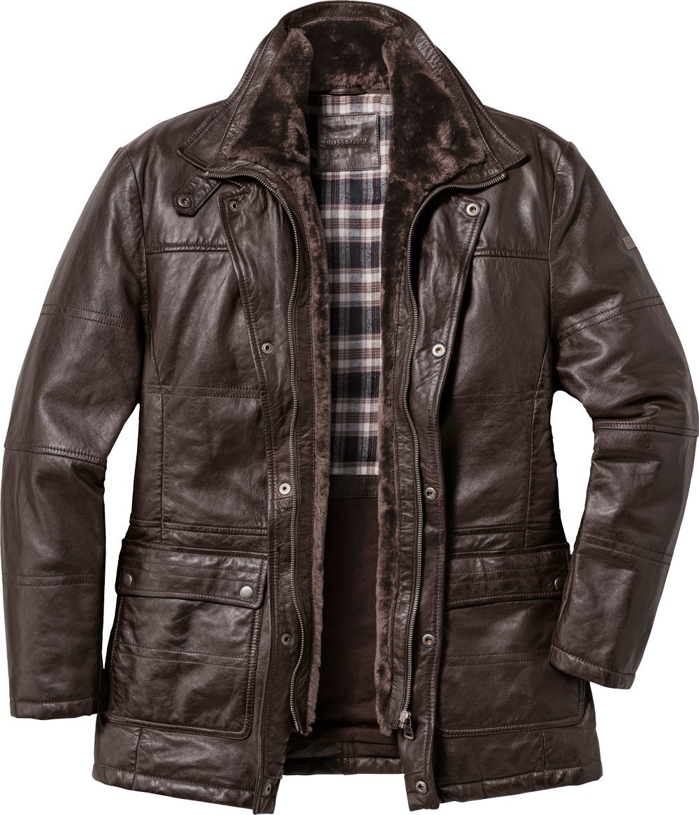 Ross & Cole Lederjacke hoher Tragekomfort, zwei Tragevarianten durch abzippbaren Kragen