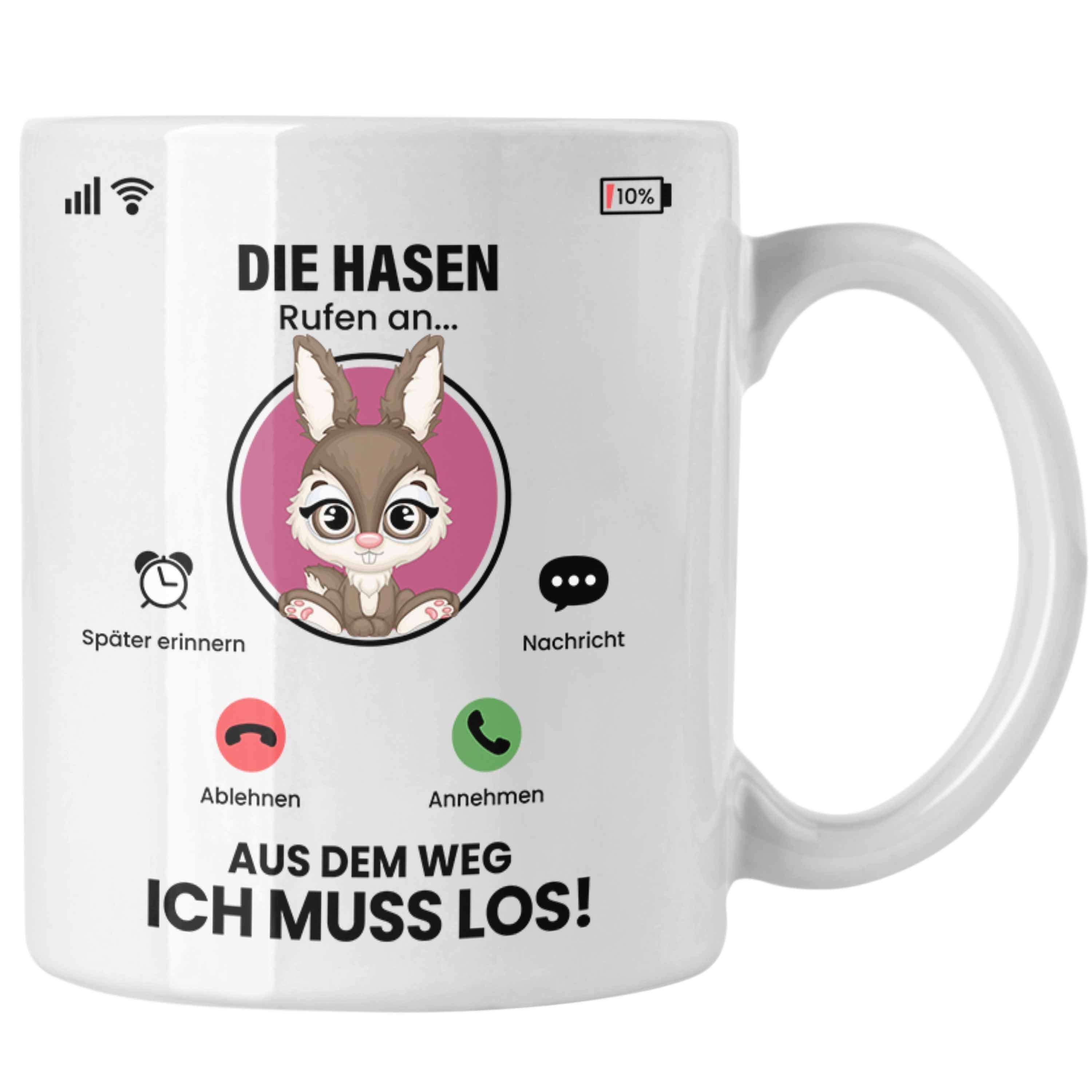 Trendation Tasse Die Hasen Rufen An Tasse Geschenk für Hasen Züchter Besitzer Geschenki Weiss