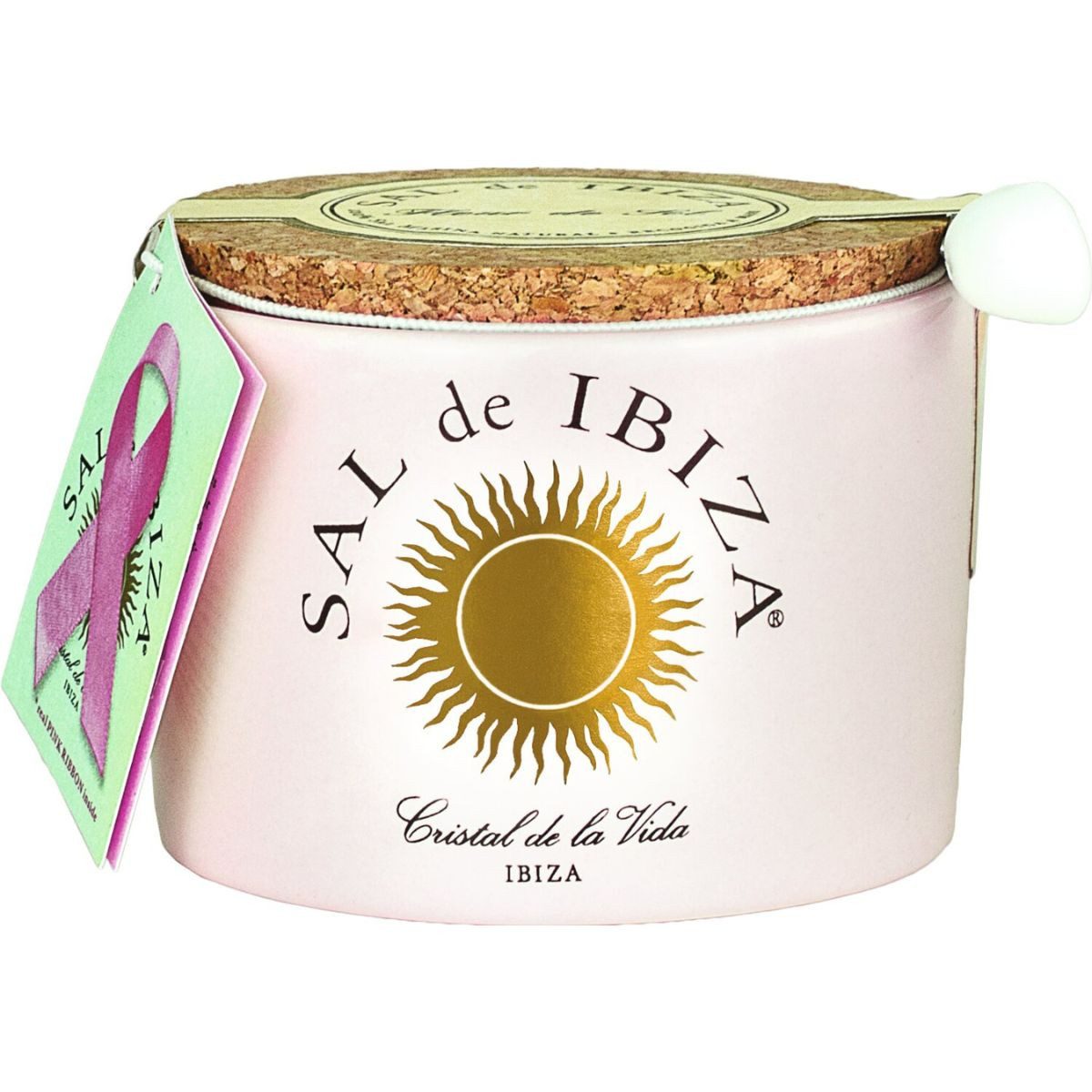 Sal de Ibiza Gewürz Rosensalz 'Fleu de Sel, La vie en rose' mit Rosenblättern, 140 g, im Steintopf