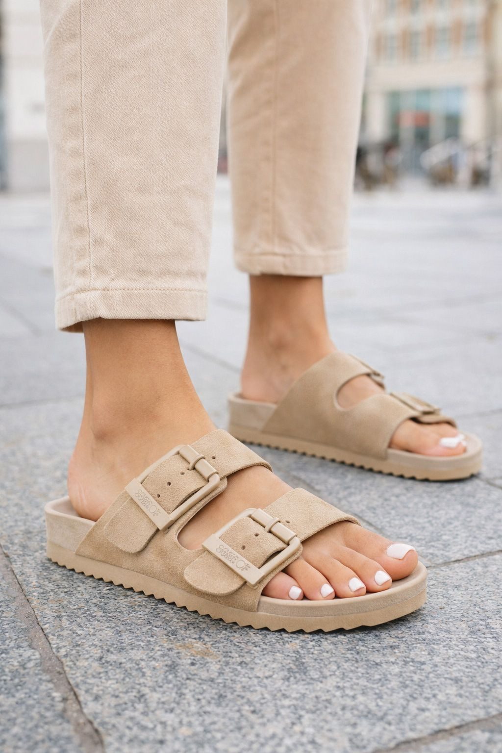 Colors of California Monocolor suede Sandale günstig online kaufen