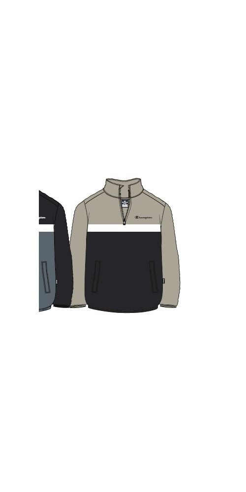 Champion Kapuzenpullover Half Zip (Baumwolle) beige/schwarz günstig online kaufen