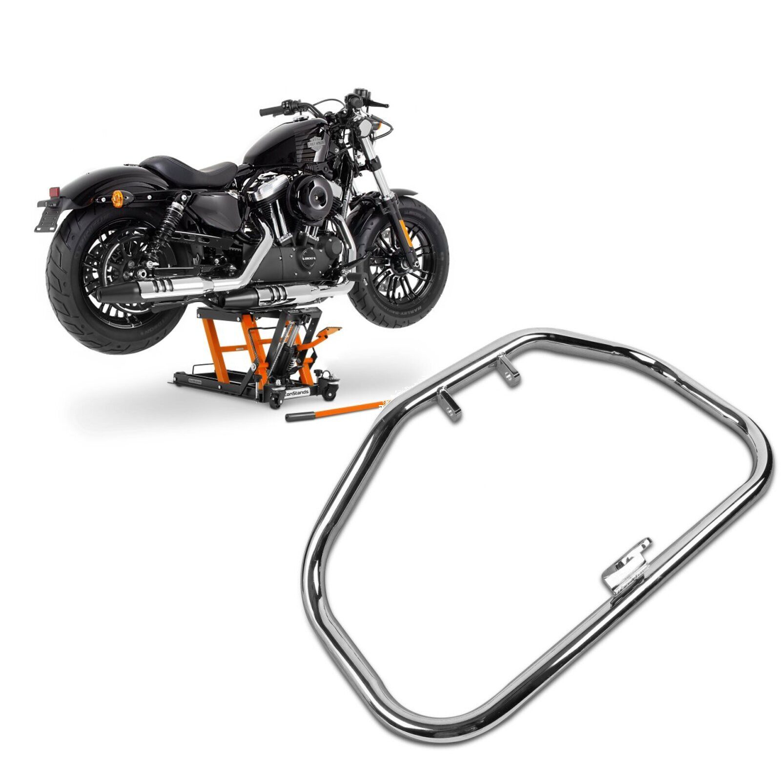 ConStands Motorradheber Set: Motorrad Hebebühne # Mid-lift L Motorradheber für Chopper bis 680