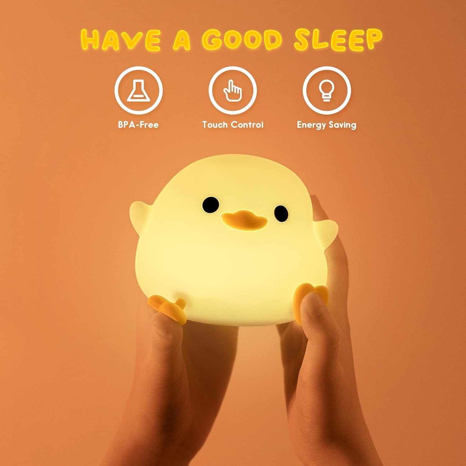 FELIXLEO LED Nachtlicht LED Nachtlicht Kinder DoDo Duck Silikon Stilllicht Baby – Bild 2 von 5