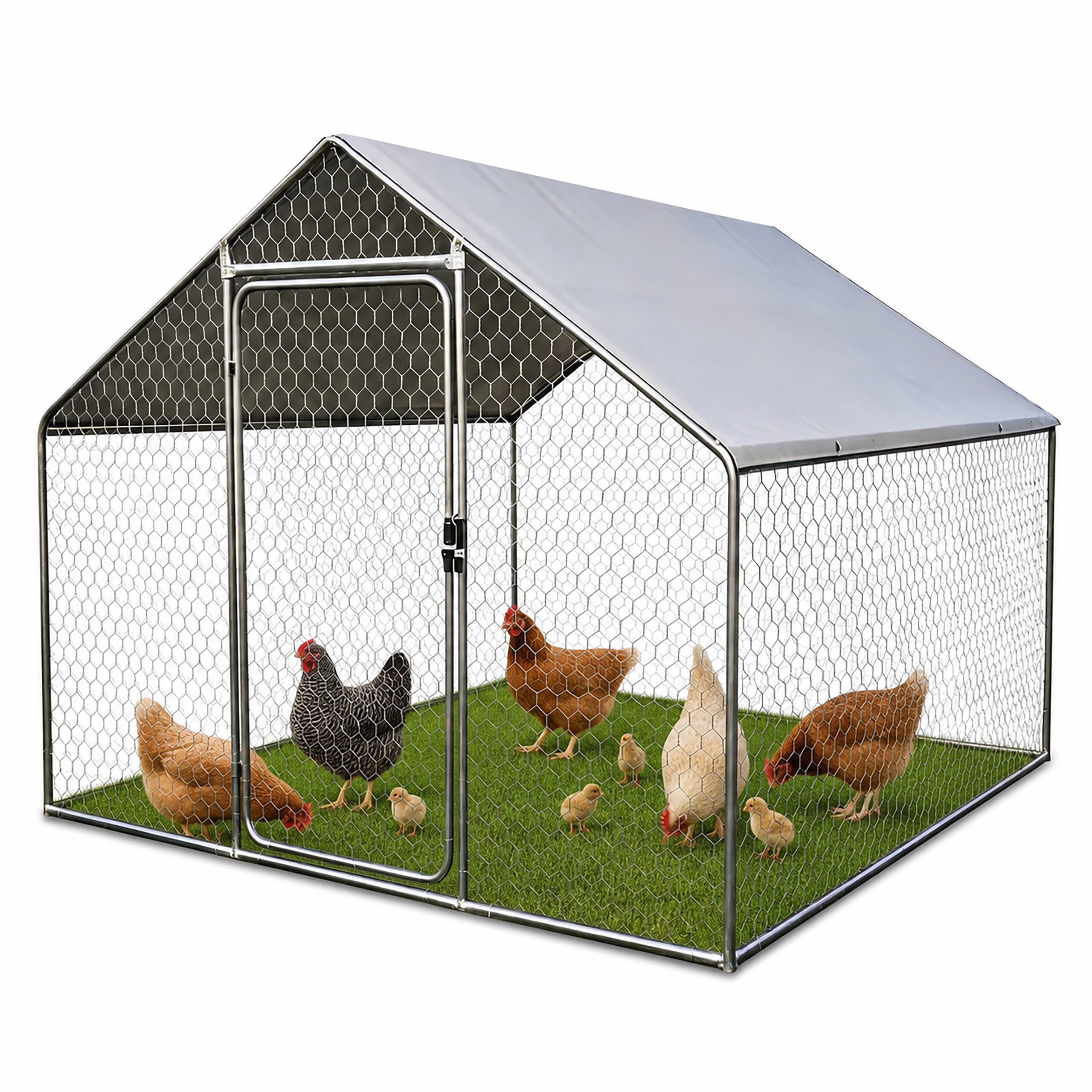 relaxdays Voliere Freilaufgehege mit Tür, 2 x 3 x 2 m