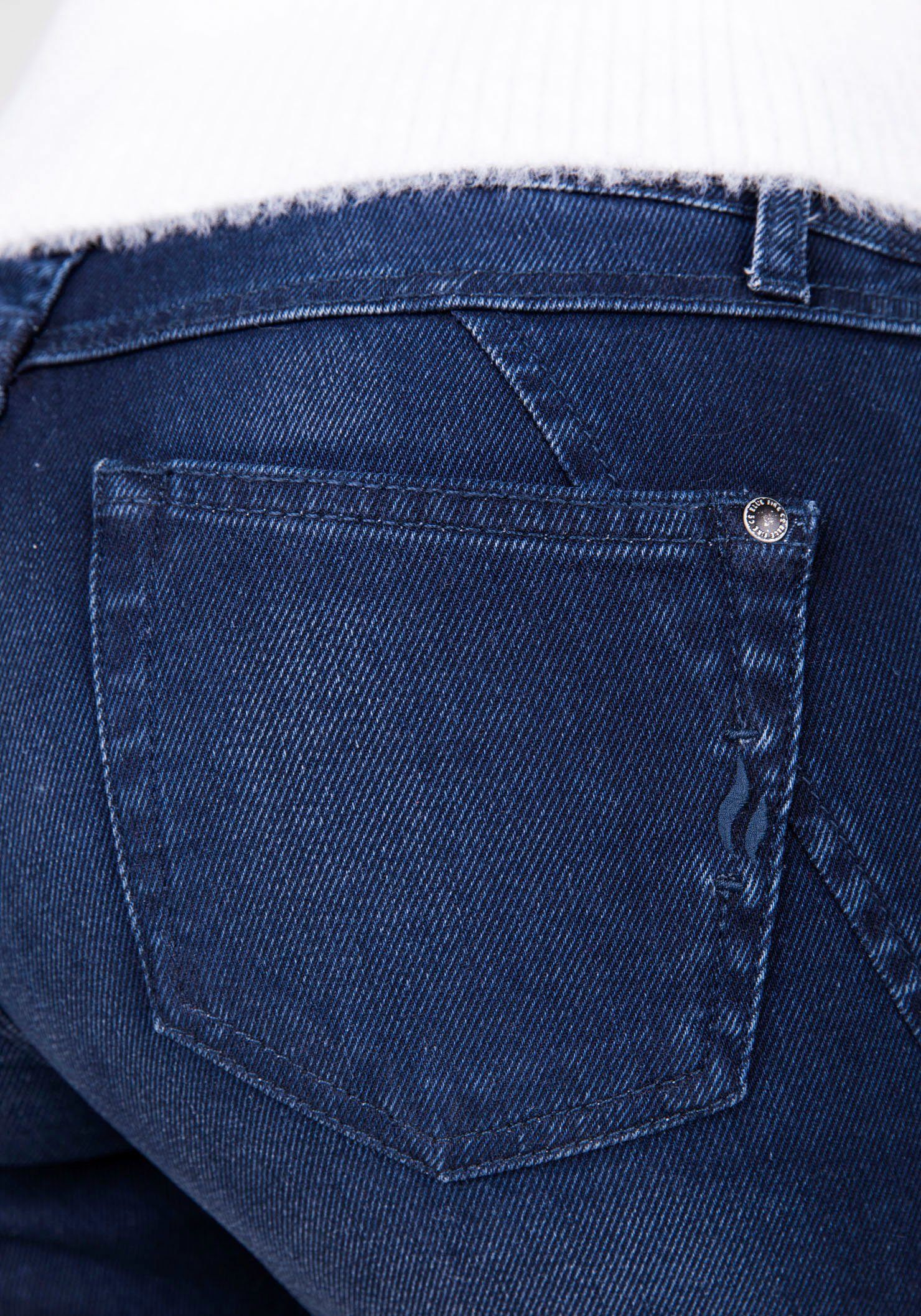 mit 7/8-Jeans MID FIRE Knopfverschluss GIGI TAPERED asymetrischen BLUE RISE blue mid