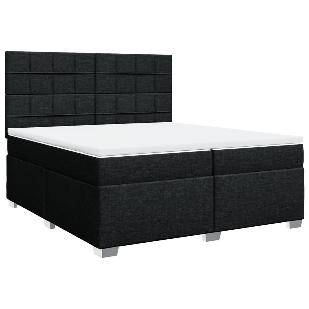 Bett Boxspringbett mit Matratze Schwarz 200x200 cm Stoff