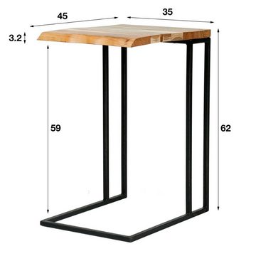 RINGO-Living Beistelltisch Massivholz Beistelltisch Lolei in Natur-dunkel und Schwarz-matt, Möbel