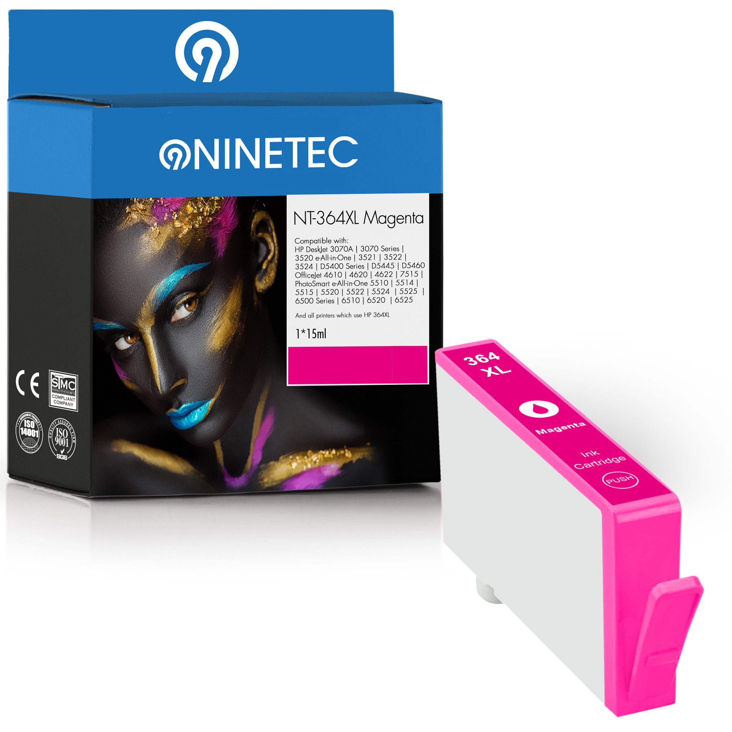 NINETEC ersetzt HP 364XL 364 XL Magenta (CB324EE) Tintenpatrone