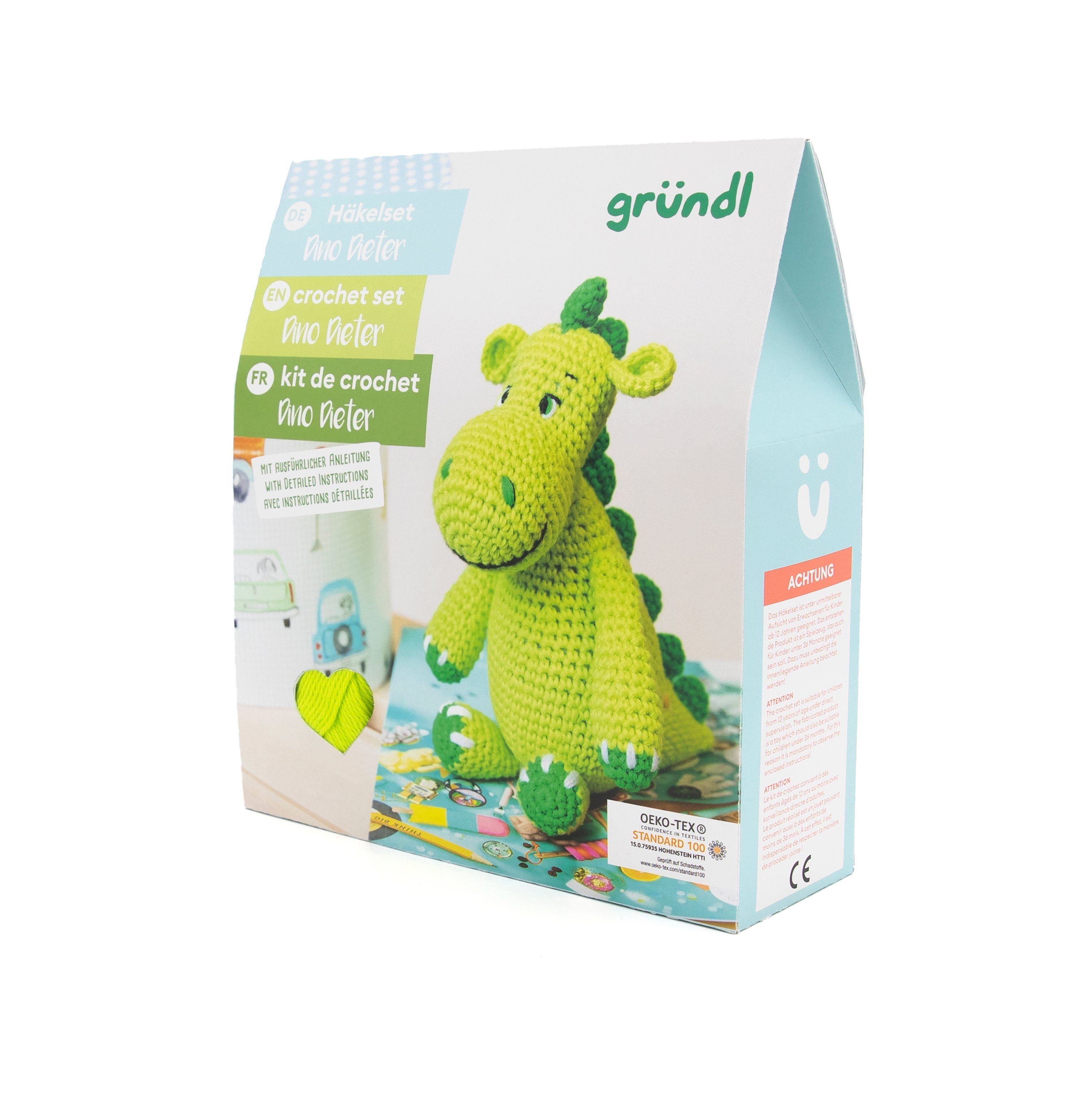 Gründl Kreativset Häkelset Dino Dieter, 7 Teile