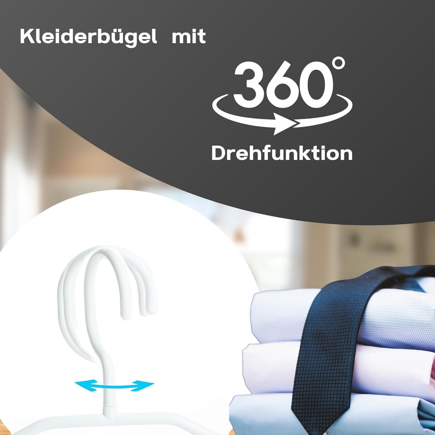 2friends Kleiderbügel Elegant Weiß Kleiderbügel 20 Stück - Platzsparend, mi günstig online kaufen