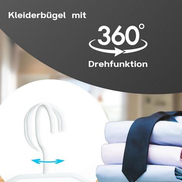 2friends Kleiderbügel 50 Stück Weiß Premium Kleiderbügel 8mm Platzsparend, 360° Drehbarer Haken, rutschfest weiß