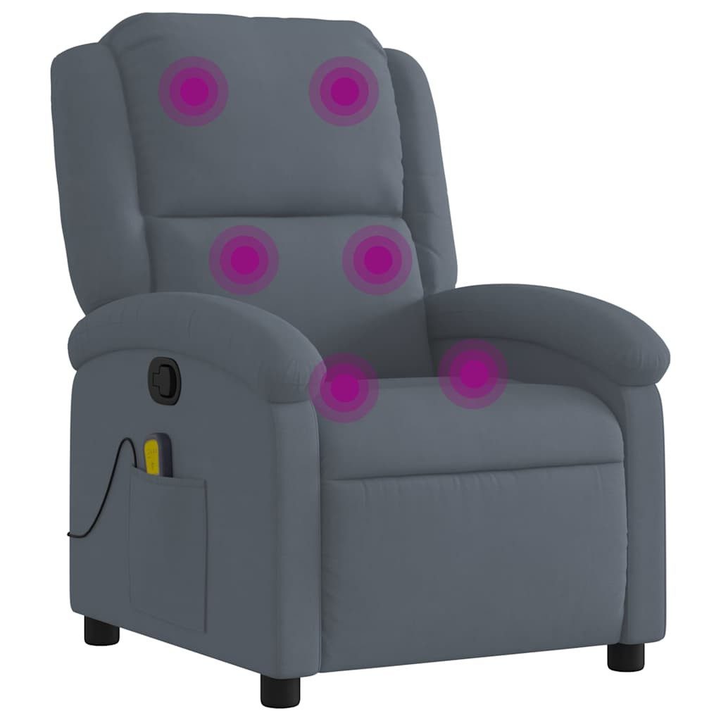 vidaXL Sessel Massagesessel Dunkelgrau Samt (1-St) günstig online kaufen
