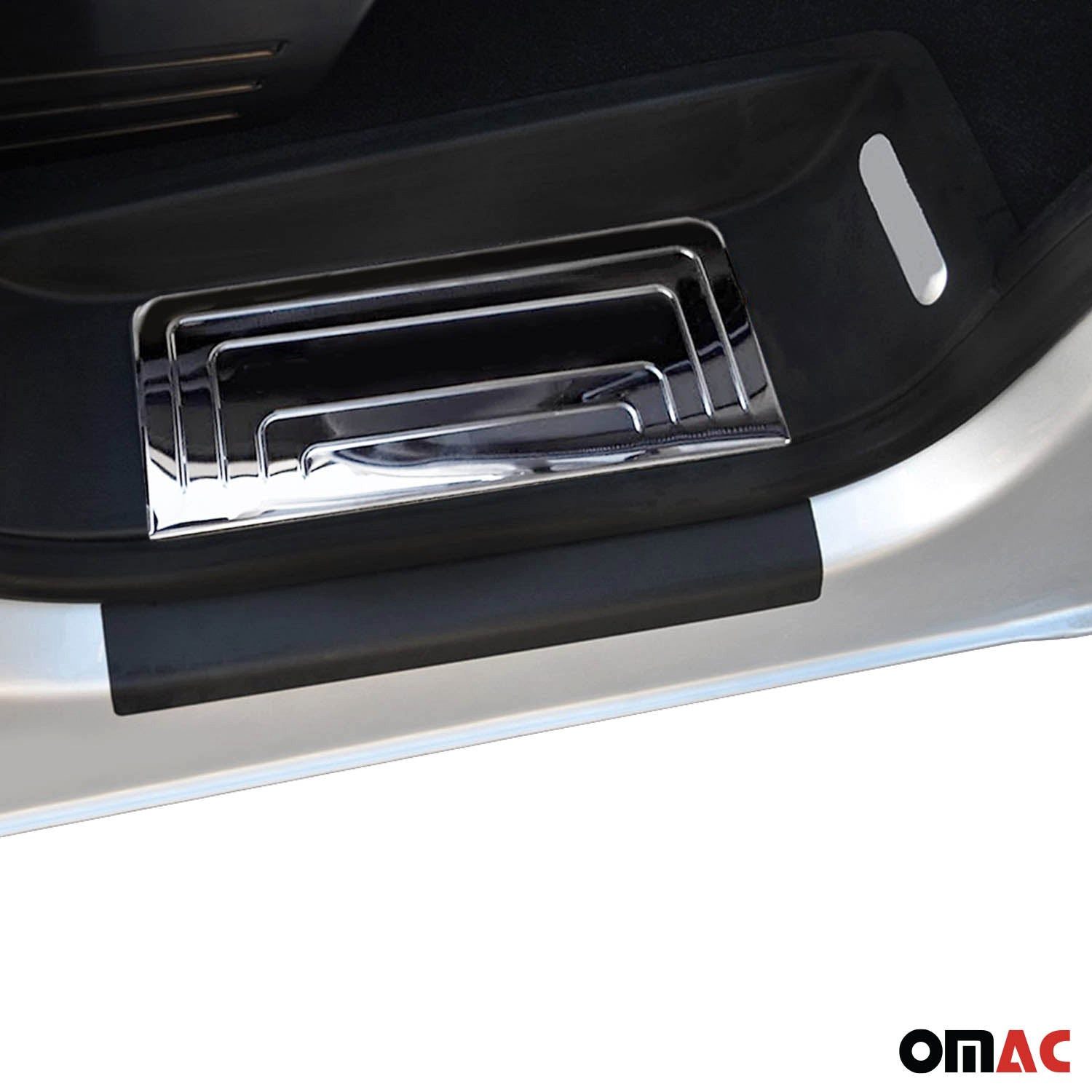 OMAC Zierleisten-Aufkleber Einstiegsleisten für VW Transporter T5 2003-2015 Doppelkabine Chrom 4x, (4tlg), Langlebig,Einfache Reinigung,Einfache Installation,Rostbeständig